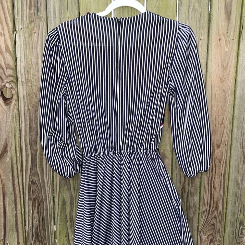 Vintage dress | dress with red white and blue stripes a - Picture 5 of 10